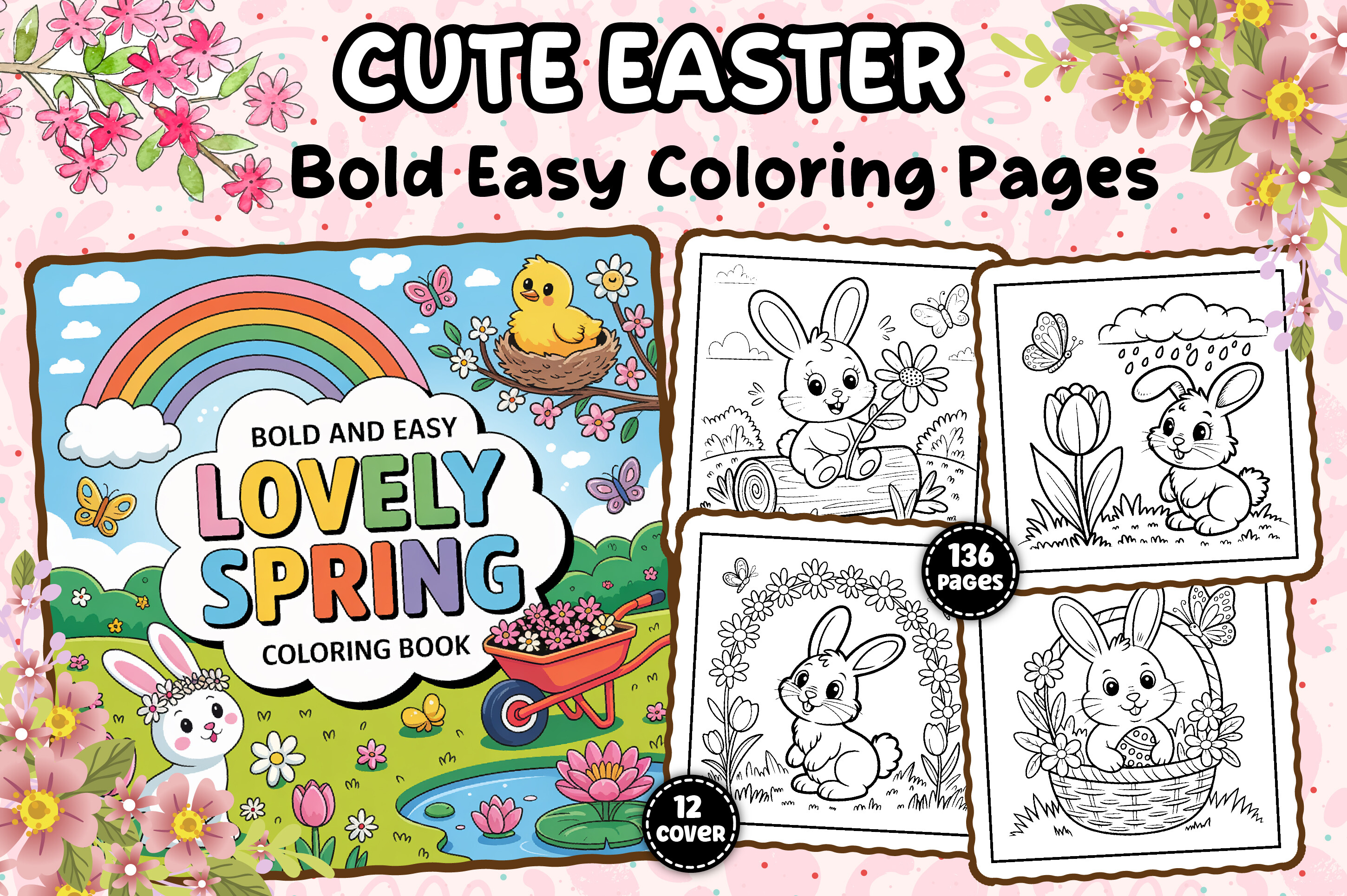 Bold & Easy Lovely Spring Coloring Book