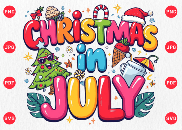 Christmas in July PNG Design Grafik T-shirt Designs Von Merch Creative