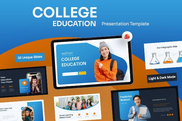 Preview of College Education PowerPoint Template education presentation template