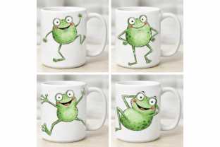 Cute Happy Frogs Watercolor Clipart Graphic by KB ClipArts · Creative ...