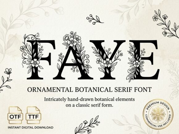 Faye Decorative Font By LINEART3