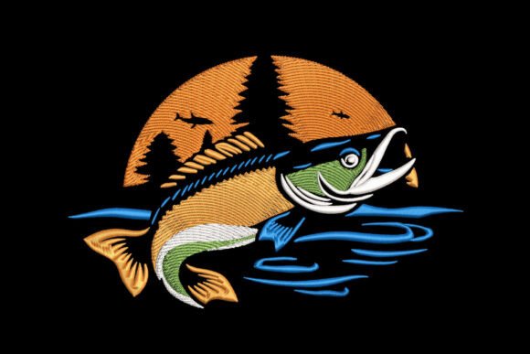 Fish Fish & Shells Embroidery Design By H T-Hut