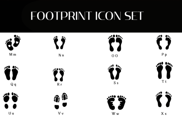 Footprint Icon Set Font PNG with transparent background - Preview 2