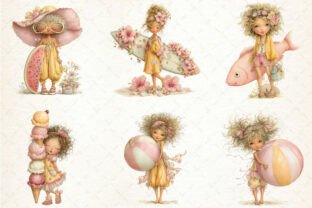 Funny Summer Beach Girl Clipart Bundle Graphic by Rose Art · Creative ...