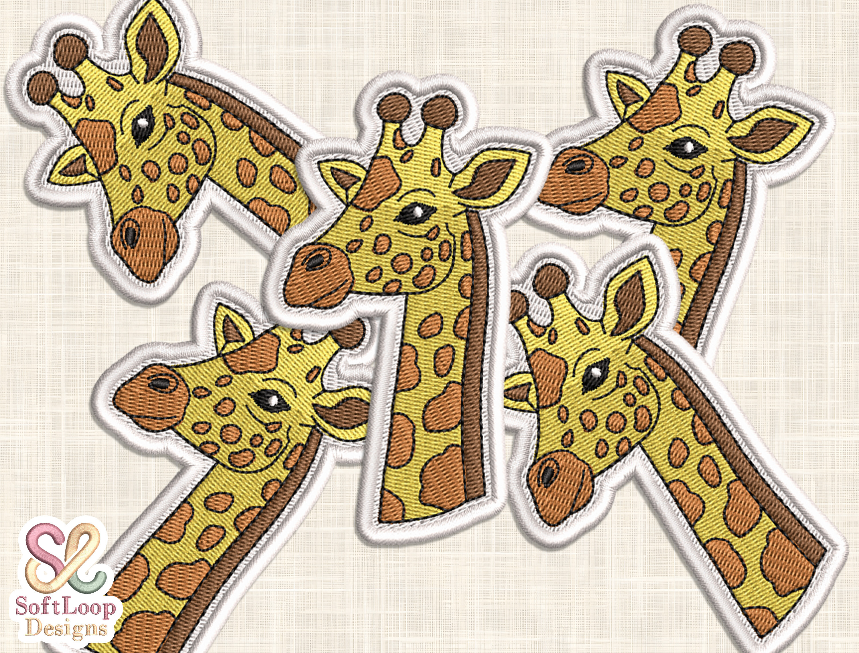 Giraffe Patch Embroidery Design