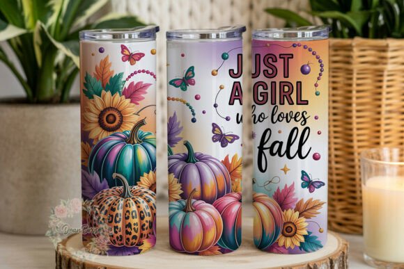 Glitter Pumpkins Fall 20oz Tumbler Wrap
