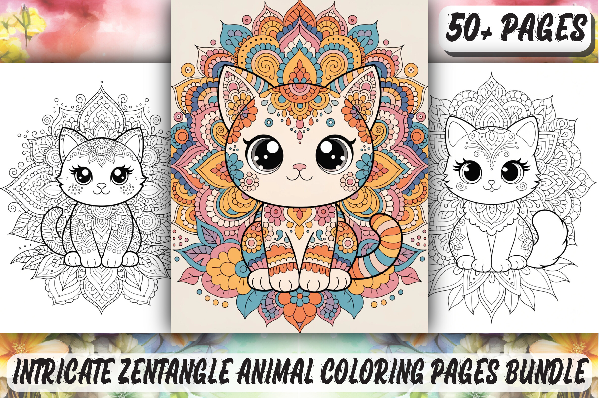 Intricate Zentangle Animal Coloring Page