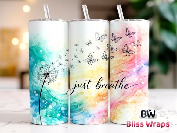 Just Breathe Dandelion Tumbler Wrap