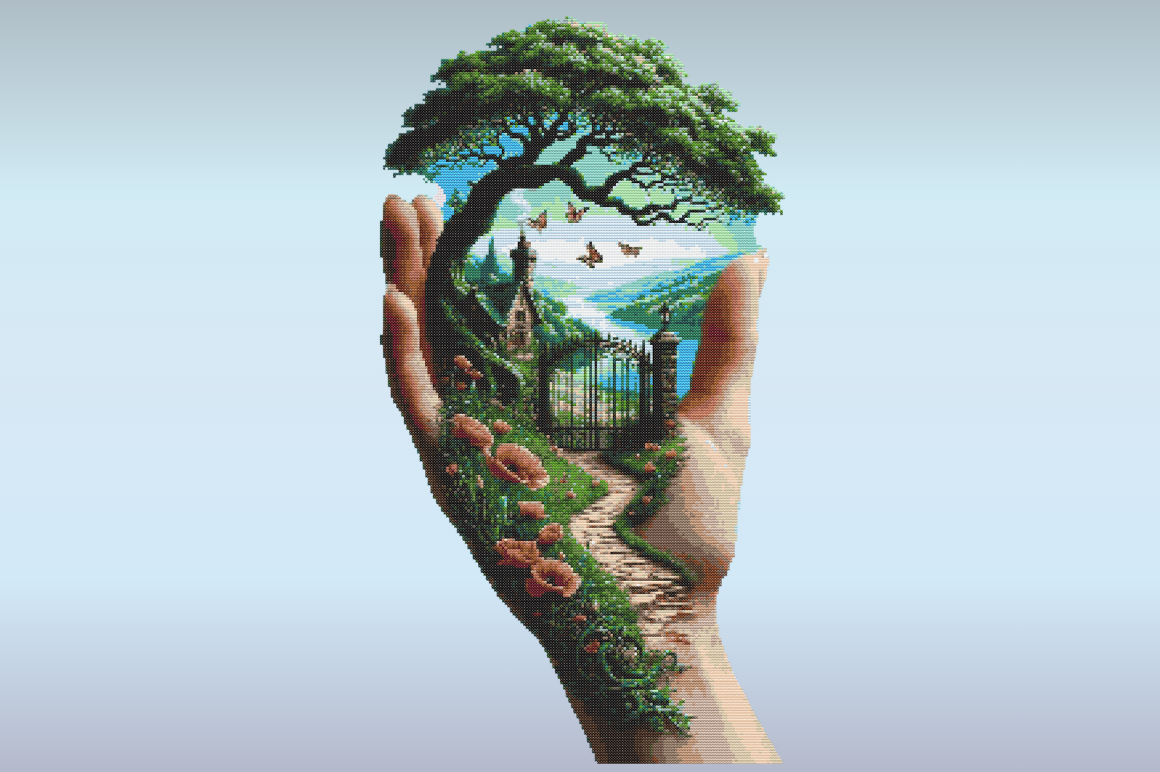 Magical Cottage Landscape Cross Stitch