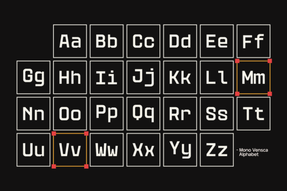 Mono Vensca Space Font PNG with transparent background - Preview 1