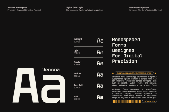 Mono Vensca Space Font PNG with transparent background - Preview 2