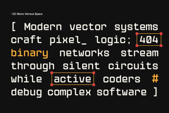 Mono Vensca Space Font PNG with transparent background - Preview 3