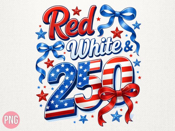 Patriotic 4th of July 250 Years USA PNG Graphic T-shirt Designs By LILY DIGITAL Arts
