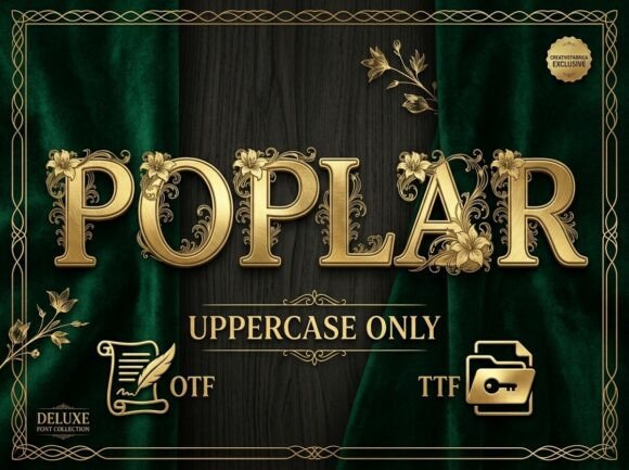 Poplar Font PNG with transparent background - Preview 1
