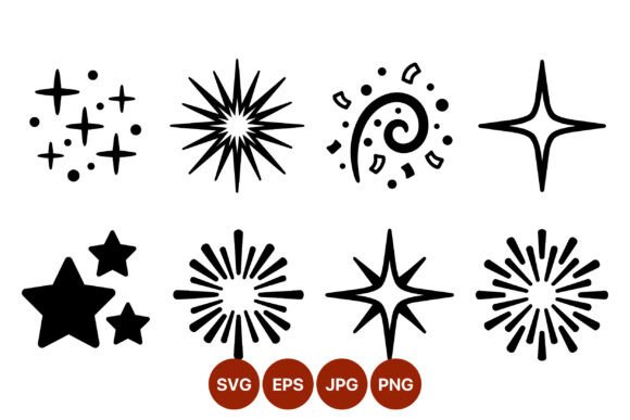 Starburst Sparkle Swirl Vector Icons