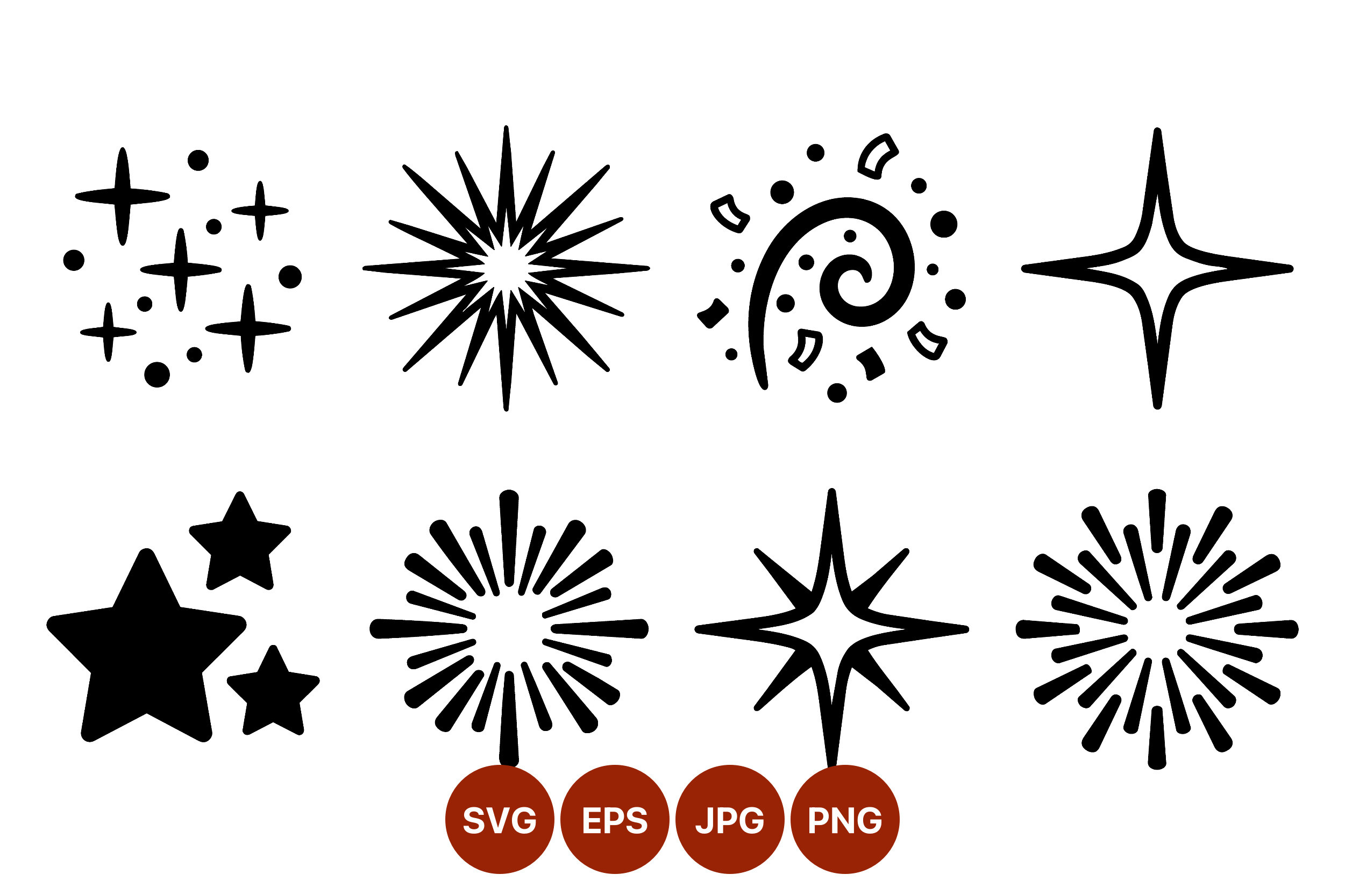Starburst Sparkle Swirl Vector Icons