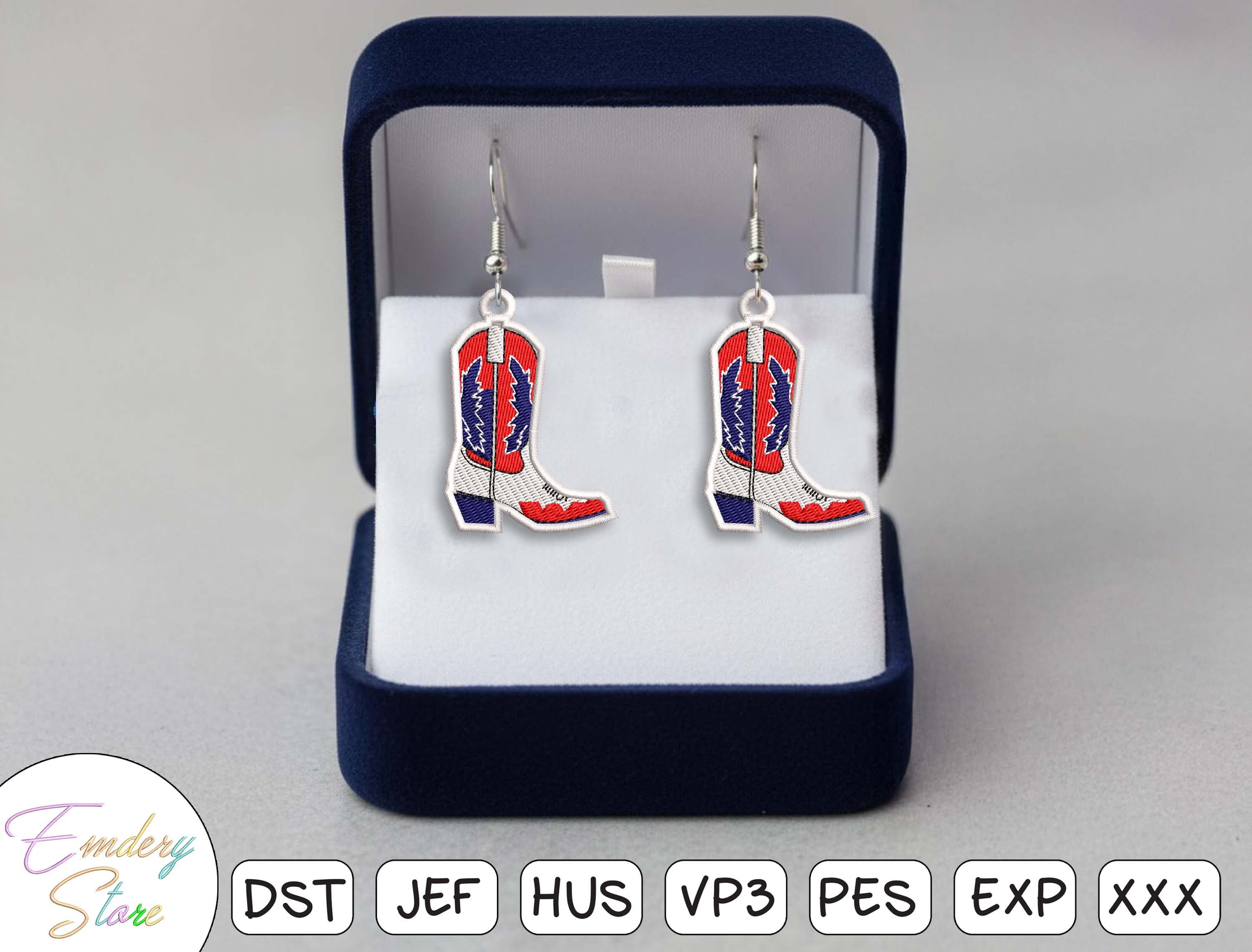 Western American Earrings Embroidery