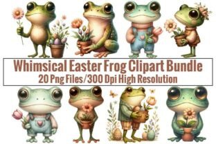 Whimsical Spring Frog Clipart Bundle Bundle · Creative Fabrica