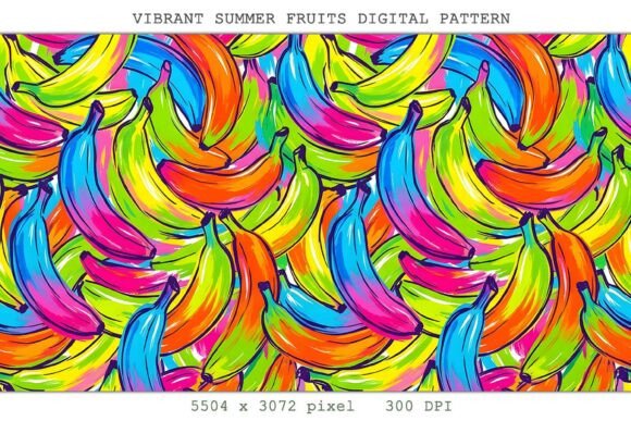 Whimsical Summer Bananas Digital Pattern Graphic by Lazy Sun · Creative ...