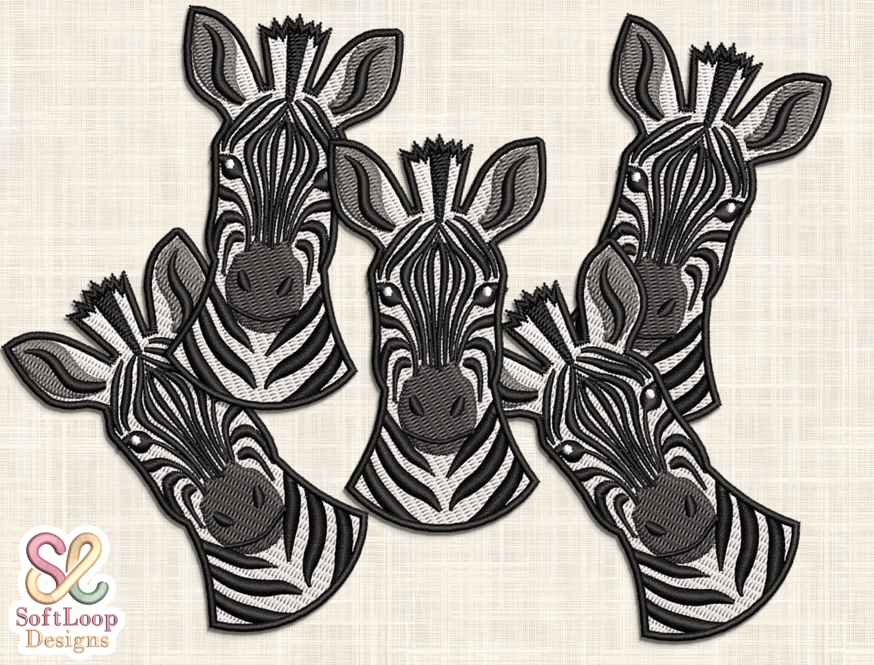 Zebra Patch Embroidery Design