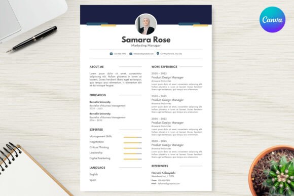 Elegant Simple Resume Canva Graphics