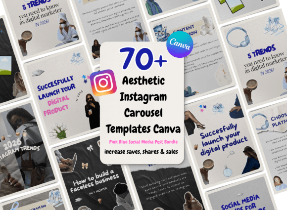 70+ Instagram Carousel Template Canva - Digital