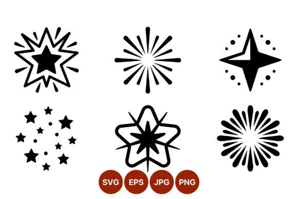 Black and White Starburst Shape Vector