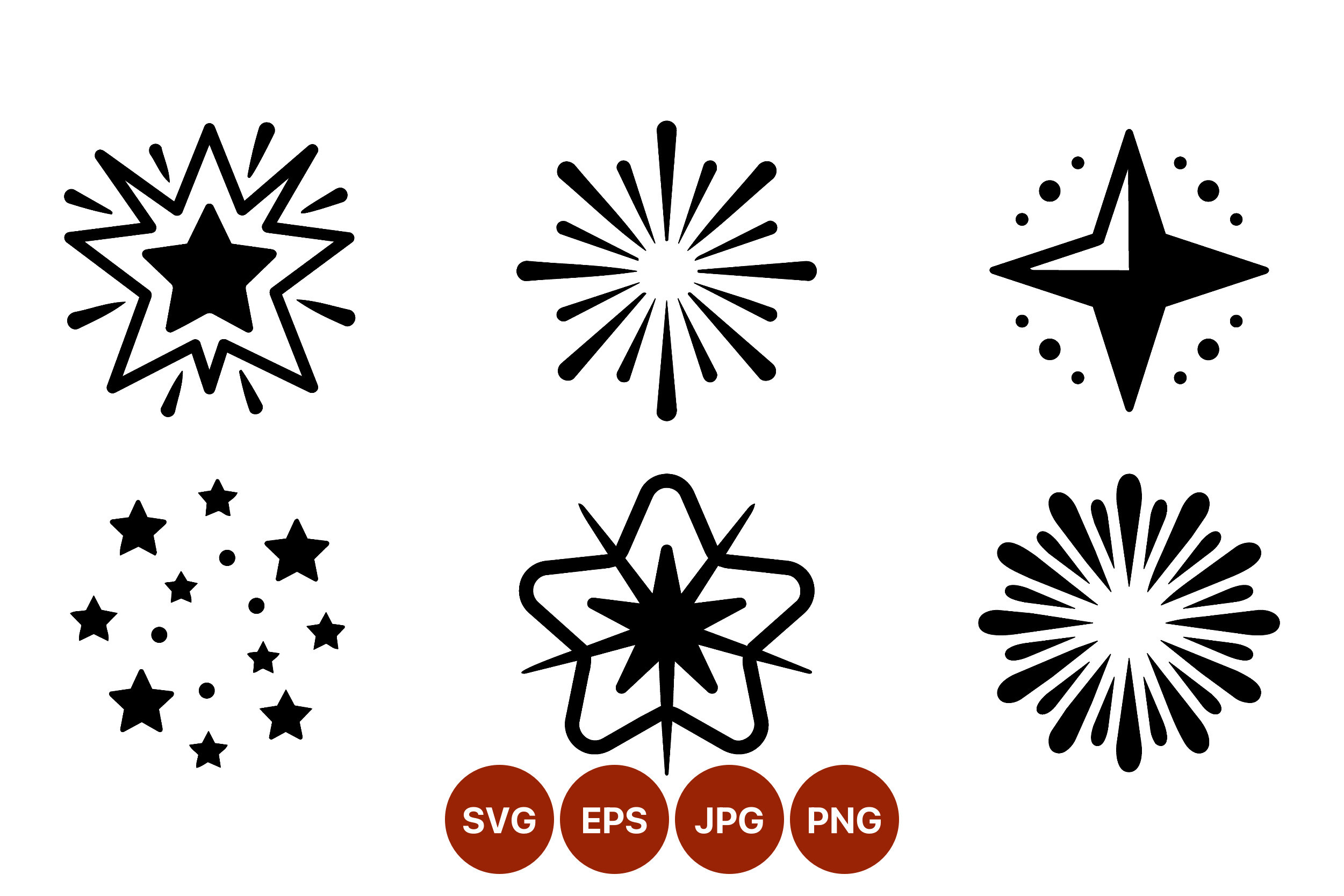 Black and White Starburst Shape Vector