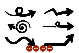Black Swirl Spiral Arrow Vector