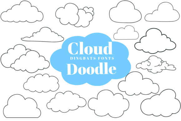 Cloud Doodle Dingbats Font By Suphitchaya
