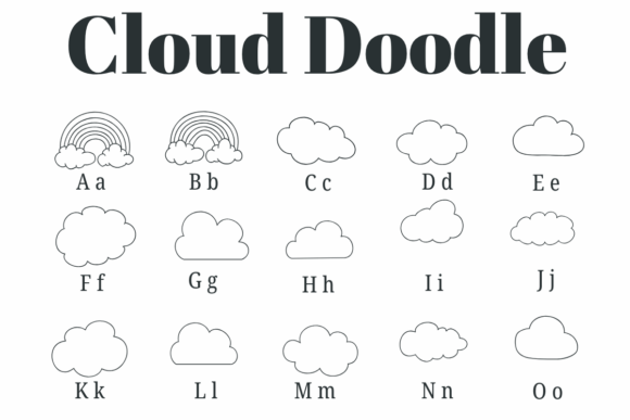 Cloud Doodle Font - Preview 1
