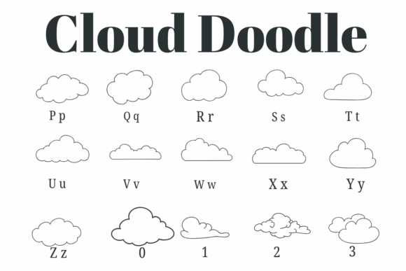 Cloud Doodle Font - Preview 2