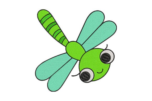 Cute Dragonfly Embroidery Design