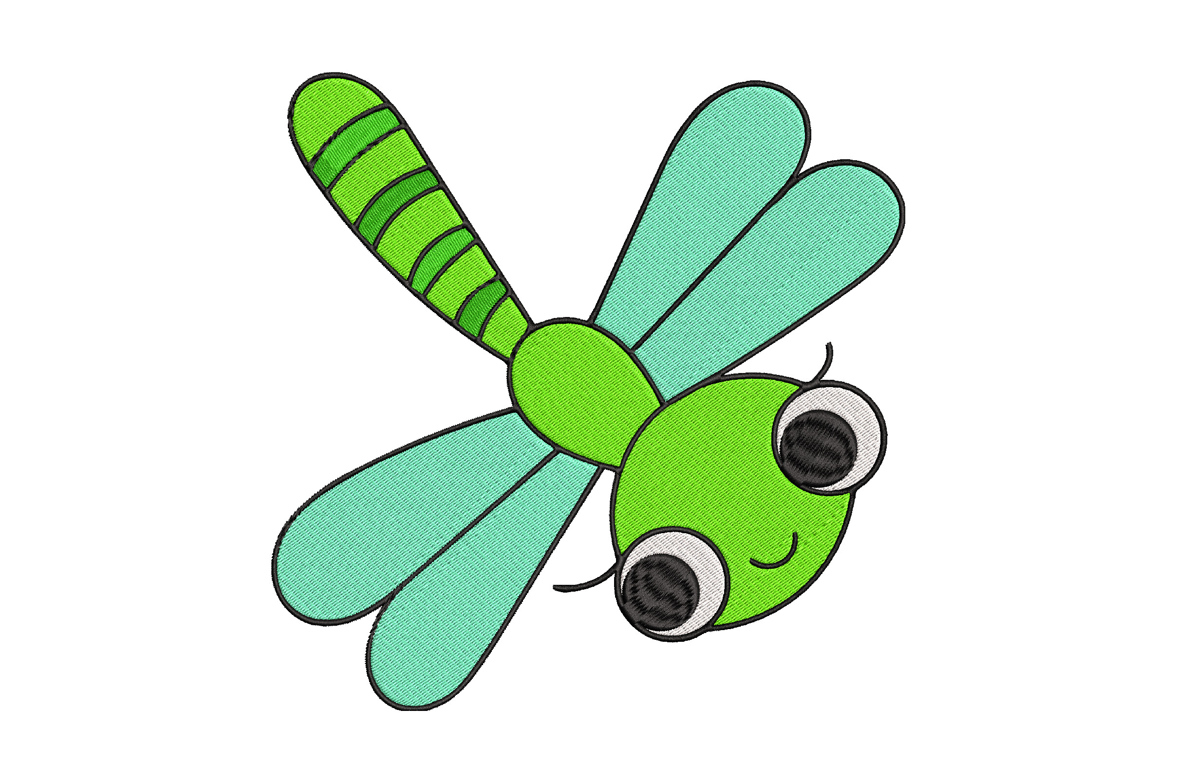 Cute Dragonfly Embroidery Design