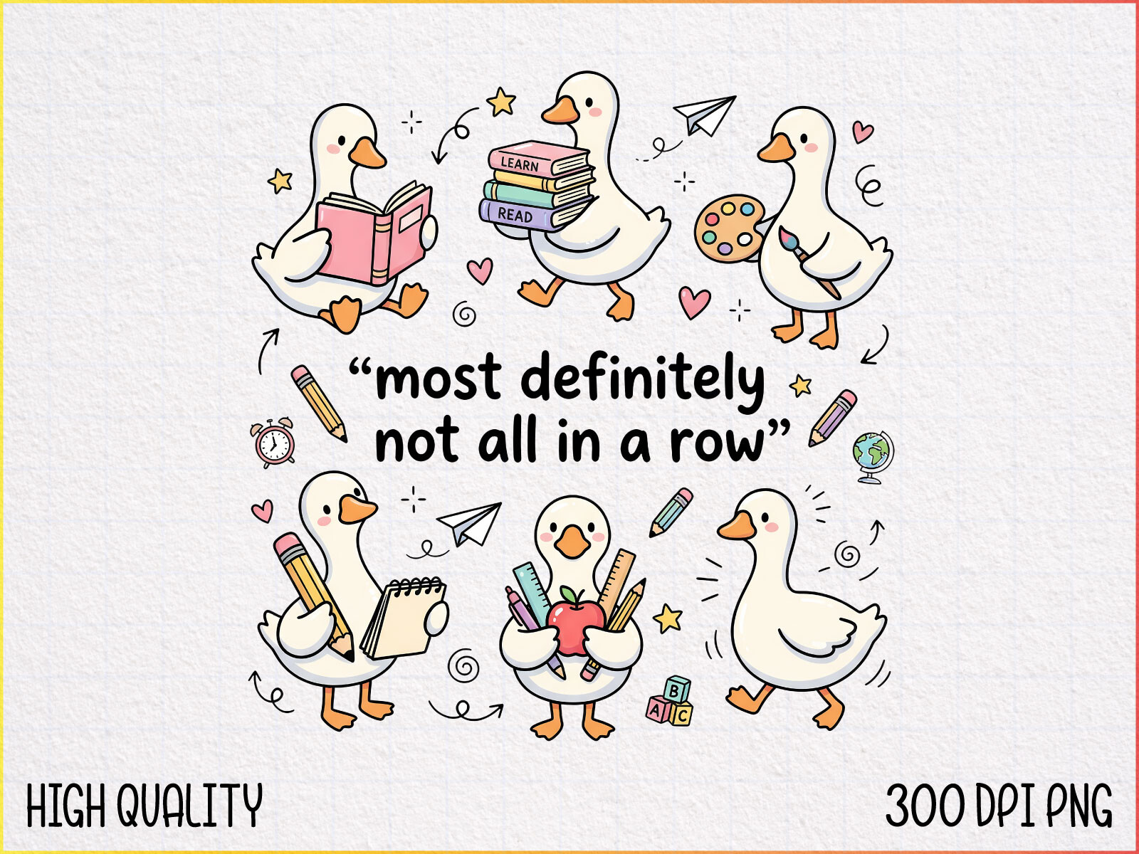 Cute School Teacher Student Duck PNG Graphic by ns_yeasmin · Creative ...