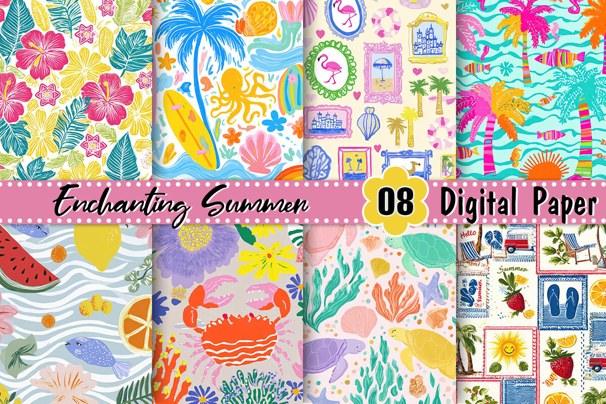 Enchanting Summer Digital Paper Graphic by Artistic Garden · Creative ...