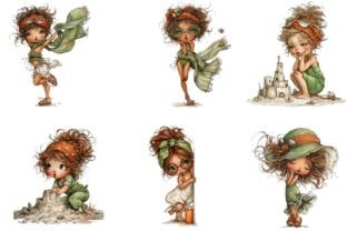 Funny Summer Beach Girl Clipart Bundle Graphic by Print Magic ...