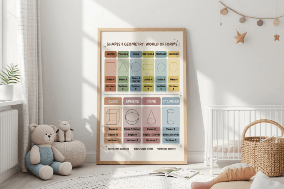 Geometry Shapes Math Poster for Kids