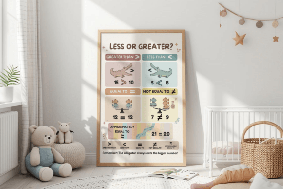 Greater Than Less Than Poster for Kids