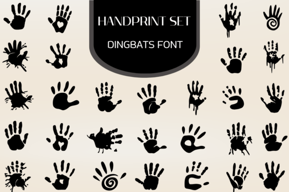 Handprint Set Dingbats Font By Heartcraft Atelier