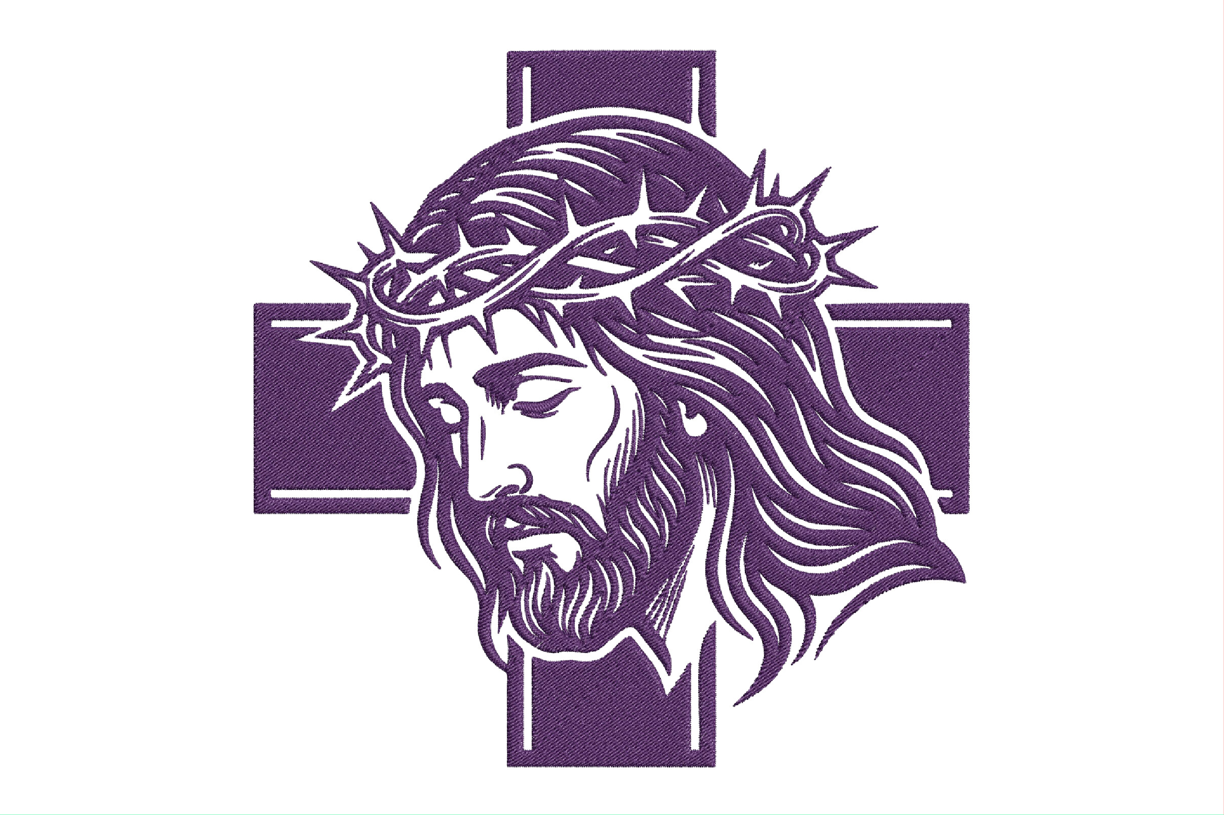 Jesus Cross Crown Embroidery Design