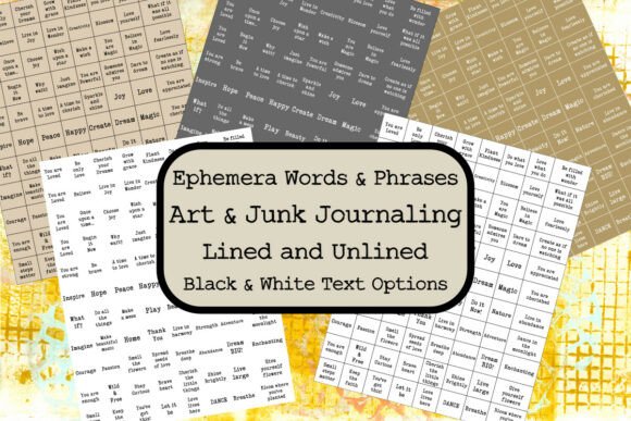 Junk Journal Ephemera Words Phrase Text
