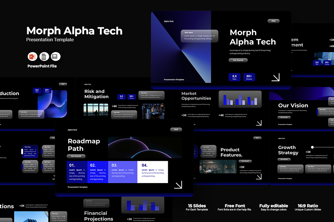Plantilla de PowerPoint de Morph Alpha Tech