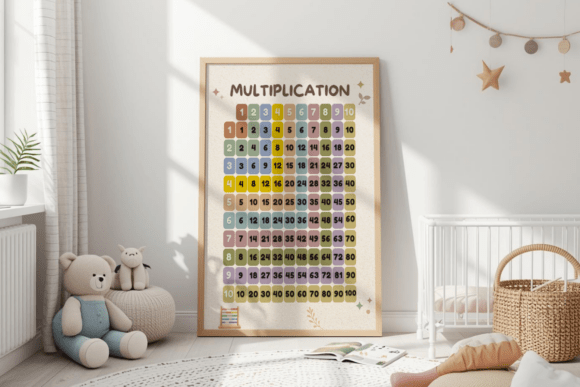 Multiplication Table Math Poster Kids