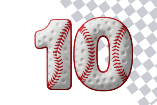 Puffy Baseball Numbers Graphic by Hamees Store · Creative Fabrica