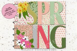 Spring Mini Book Templates SPRING Word Book Mini Album SVG Template · Creative Fabrica