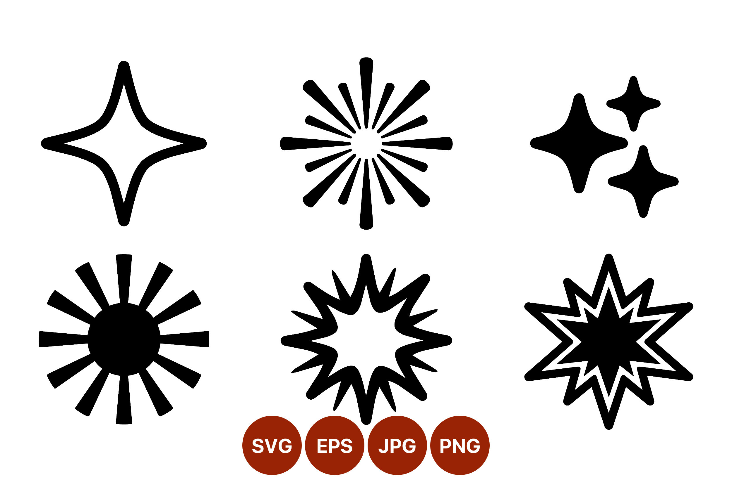 Spark and Starburst Vector Icons