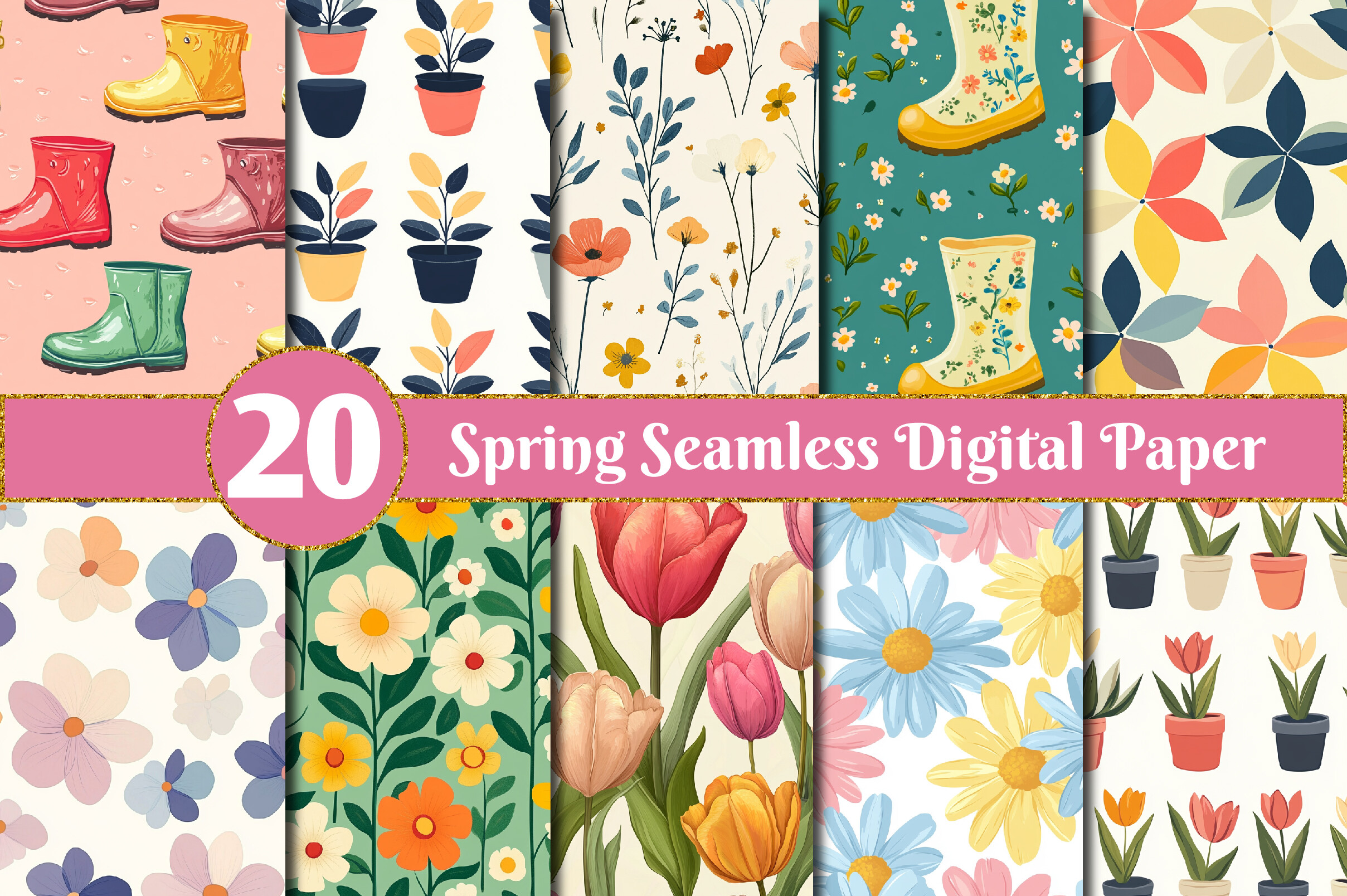 Spring Seamless Digital Paper Graphic by Precision Patterns · Creative ...