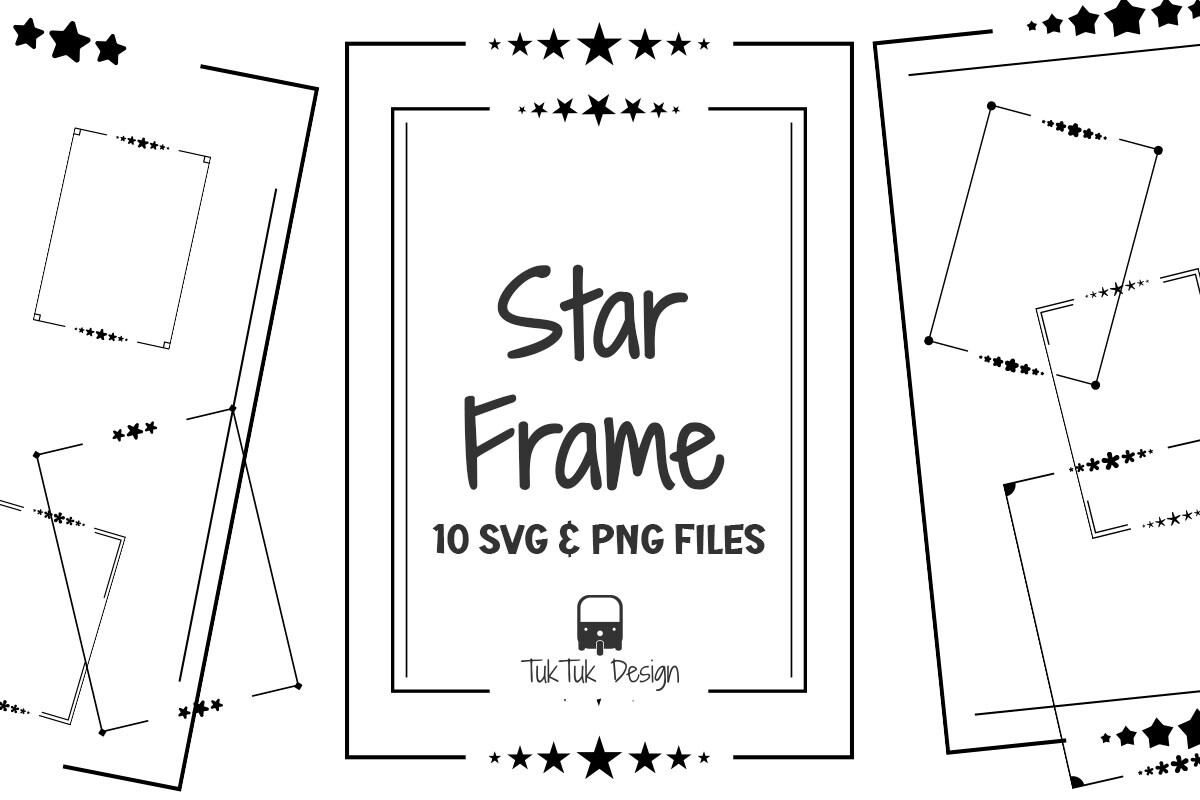 Star Rectangle Frame Border Set Svg Png