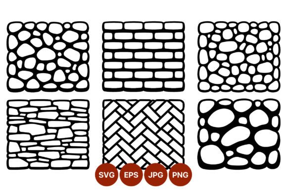 Stone Brick and Rock Pattern Vector